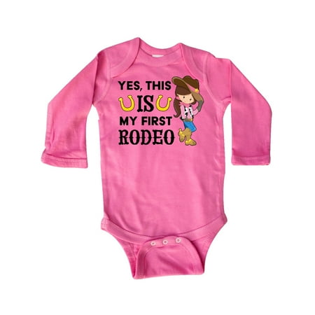 Inktastic Yes this IS my First Rodeo- cowgirl in hat and boots Gift Baby Girl Long Sleeve Bodysuit
Inktastic Yes this IS my First Rodeo- cowgirl in hat and boots Gift Baby Girl Long Sleeve Bodysuit