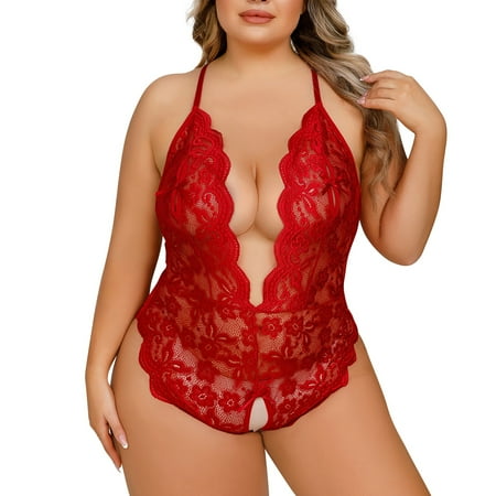 Women Exotic Lingerie Sets Solid Color Hollow Out Lace Jumpsuits High Waist Plus Size Nightwear Chemise Nightie Sets
Women Exotic Lingerie Sets Solid Color Hollow Out Lace Jumpsuits High Waist Plus Size Nightwear Chemise Nightie Sets