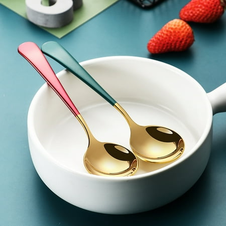 Yanerim Stainless Steel Spoon Short Handle Dessert Spoon Rust-Proof Serving Spoon Non-slip Stirring Spoon for Home Kitchen
Yanerim Stainless Steel Spoon Short Handle Dessert Spoon Rust-Proof Serving Spoon Non-slip Stirring Spoon for Home Kitchen