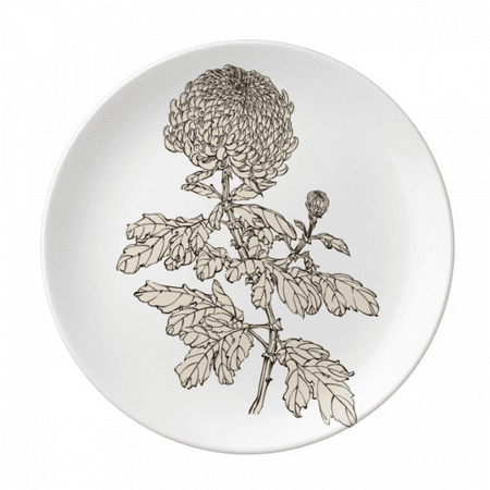 Flower Black White Chrysanthemum Plate Decorative Porcelain Salver Tableware Dinner Dish
Flower Black White Chrysanthemum Plate Decorative Porcelain Salver Tableware Dinner Dish