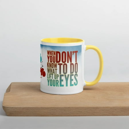 GloWell Designs - Mug with Color Inside - Motivational Quote - Lift Up Your Eyes
GloWell Designs - Mug with Color Inside - Motivational Quote - Lift Up Your Eyes