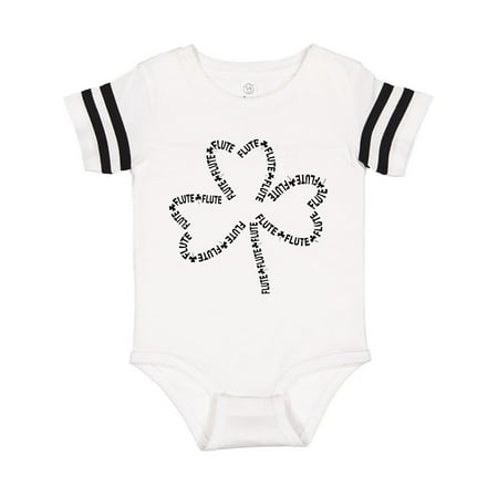 Inktastic Flute Text Shamrock Gift Baby Boy or Baby Girl Bodysuit