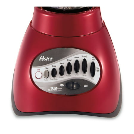 Oster Precise Blend 200 Blender - Metallic Red - 700 W - 12 Speed Setting (s) - 4 Blades - 6 Cup - Glass, Metal, Stainless Steel, Tritan - Metallic Red (006844-000-np1)