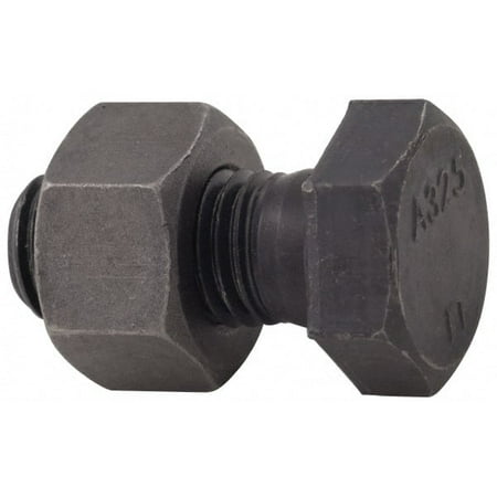 Value Collection 1-1/8 - 7 Thread 7 Length Under Head Steel Hex Head Bolt Uncoated UNC Thread ASTM A325