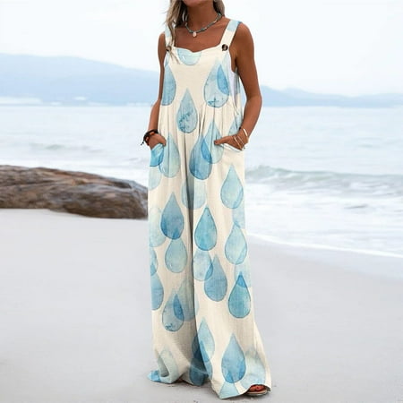 QWANG Women s One-Piece Button Up Jumpsuit Casual Loose Sleeveless Rompers With Pockets
QWANG Women s One-Piece Button Up Jumpsuit Casual Loose Sleeveless Rompers With Pockets