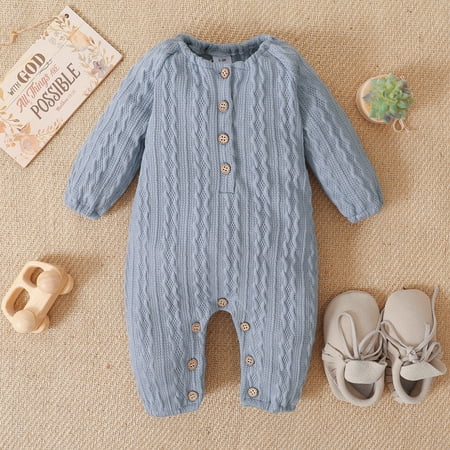 PatPat Infant Knitted Button Closure Sweater Romper Long Sleeve Cotton Jumpsuit Newborn Girl Clothes Fall Winter Outfit 0-18month
PatPat Infant Knitted Button Closure Sweater Romper Long Sleeve Cotton Jumpsuit Newborn Girl Clothes Fall Winter Outfit 0-18month