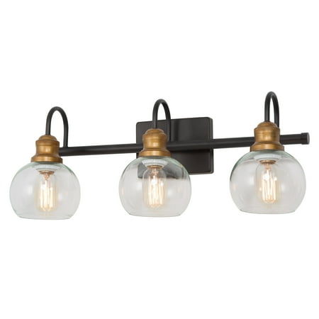 LNC 3-Light Black Round Clear Glass Shade Modern/Contemporary Bathroom Vanity Lighting Fixutre 22.5 Lx9 Hx7 D
LNC 3-Light Black Round Clear Glass Shade Modern/Contemporary Bathroom Vanity Lighting Fixutre 22.5 Lx9 Hx7 D