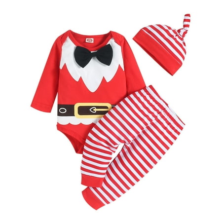TAIAOJING Toddler Baby Boys Clothes Boys Girls Christmas Xmas Santa Romper Bodysuit+Striped Pants Hat Outfits For Boys 12-18 Months
TAIAOJING Toddler Baby Boys Clothes Boys Girls Christmas Xmas Santa Romper Bodysuit+Striped Pants Hat Outfits For Boys 12-18 Months