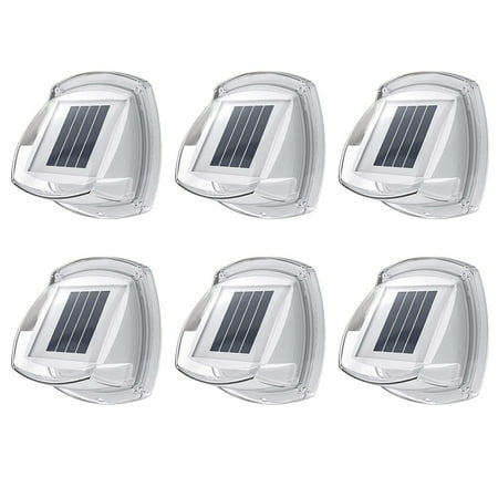 6Pack Solar Fence Lights Outdoor Waterproof 8 LEDs Wall Lights B