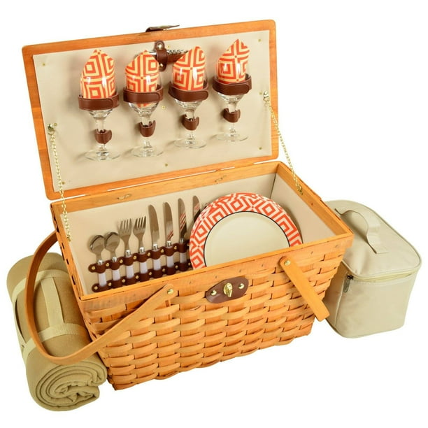 Picnic at Ascot Settler Picnic Basket with Blanket