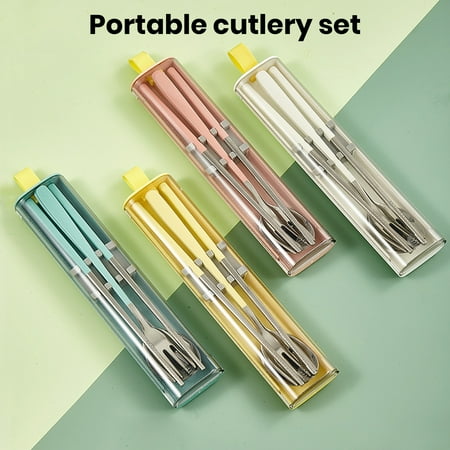 1 Set Kitchen Cutlery with Storage Box Non-slip Long Handle 304 Stainless Steel Portable Dinnerware Chopsticks Spoon Fork 3-piece Kit Daily Use
1 Set Kitchen Cutlery with Storage Box Non-slip Long Handle 304 Stainless Steel Portable Dinnerware Chopsticks Spoon Fork 3-piece Kit Daily Use