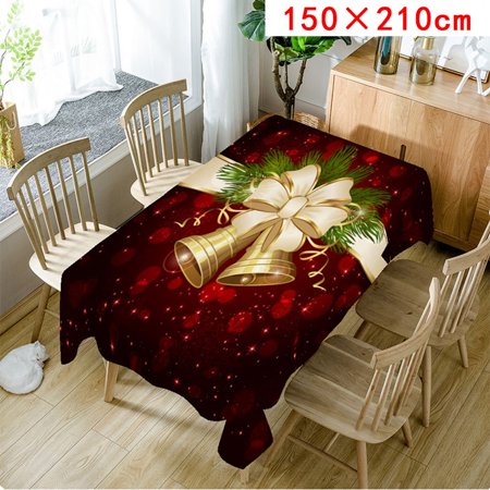 Christmas Tablecloth Print Rectangle Table Cover Holiday Party Home Decor
