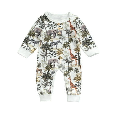 Nokpsedcb Newborn Infant Baby Boys Jumpsuit Animal Print Romper Long Sleeve Autumn Spring Clothes White 3-6 Months
Nokpsedcb Newborn Infant Baby Boys Jumpsuit Animal Print Romper Long Sleeve Autumn Spring Clothes White 3-6 Months