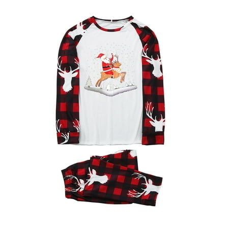 MIDCKE Family Pajamas Matching Sets Santa with Elk Print Long Sleeve Tops and Plaid Pants Holiday Sleepwear Sets
MIDCKE Family Pajamas Matching Sets Santa with Elk Print Long Sleeve Tops and Plaid Pants Holiday Sleepwear Sets