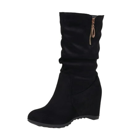 ASEIDFNSA Beach Sandals for Women Suede Boots for Women Mid Calf Ladies Fashion Solid Color Suede Pleated Pile Boots Side Zip Wedge Heel Medium Boots
ASEIDFNSA Beach Sandals for Women Suede Boots for Women Mid Calf Ladies Fashion Solid Color Suede Pleated Pile Boots Side Zip Wedge Heel Medium Boots