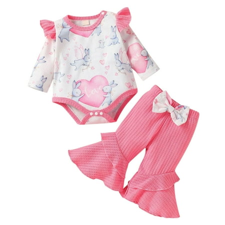 Toddler Baby Girls Easter Long Sleeve Casual Cartoon Rabbit Bunny Love Printed Lovely Knitted Romper Tops Bell Bottoms Pants Outfits Baby Outwear
Toddler Baby Girls Easter Long Sleeve Casual Cartoon Rabbit Bunny Love Printed Lovely Knitted Romper Tops Bell Bottoms Pants Outfits Baby Outwear