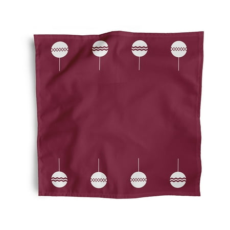 Simply Daisy 18 x 18 Maroon Geo-Bulbs Napkins Set of 4