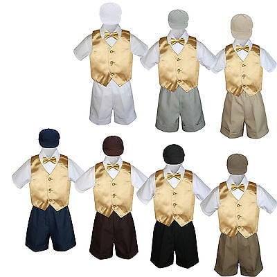 5pc Boy Toddler Formal Mustard Vest Bow Tie Black Khaki Brown Hat Shorts sz S-4T
5pc Boy Toddler Formal Mustard Vest Bow Tie Black Khaki Brown Hat Shorts sz S-4T