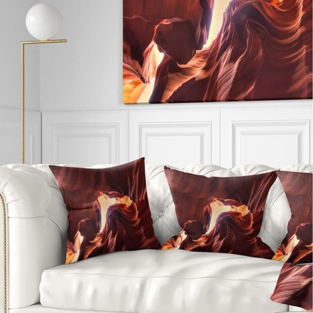 DESIGN ART Designart 'Stone Structures In Lower Antelope Canyon' Photography Throw Pillow