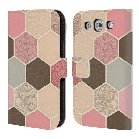 OFFICIAL MICKLYN LE FEUVRE HEXAGON PATTERNS LEATHER BOOK WALLET CASE COVER FOR SAMSUNG PHONES 2