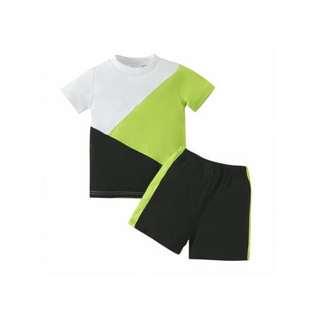 aturustex 9M 12M 2T 3T 4T 5T 6T Toddler Boys Summer Outfit Sets Short Sleeve Contrast Color Tops + Elastic Band Shorts 2Pcs
aturustex 9M 12M 2T 3T 4T 5T 6T Toddler Boys Summer Outfit Sets Short Sleeve Contrast Color Tops + Elastic Band Shorts 2Pcs