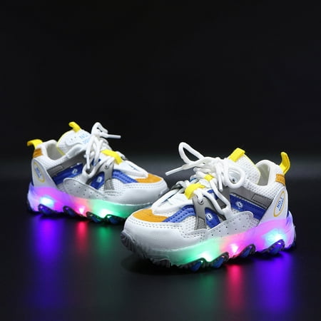 Ruidigrace Children Kids Baby Girls Boys Sneakers Bling Led Light Luminous Sport Shoes
