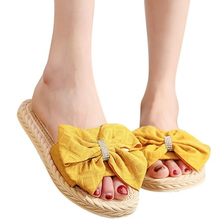 Cathalem Fashion Spring And Summer Women Slippers Straw Espadrille Bow Rhinestones Flip Flops Beach Flat Womens Wool Slippers Yellow 7.5
Cathalem Fashion Spring And Summer Women Slippers Straw Espadrille Bow Rhinestones Flip Flops Beach Flat Womens Wool Slippers Yellow 7.5