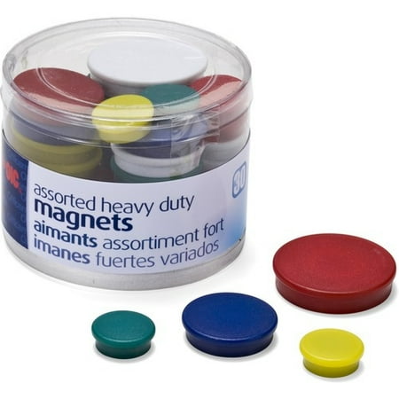 OIC Heavy-Duty Assorted Magnets Small Medium Large - 30 / Each - Red Yellow White Blue Green
OIC Heavy-Duty Assorted Magnets Small Medium Large - 30 / Each - Red Yellow White Blue Green
