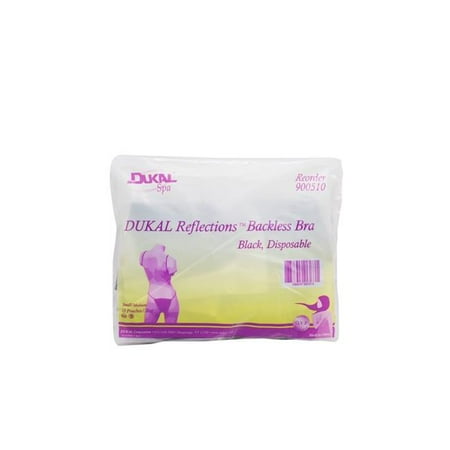 Dukal 900510-1 Reflections Disposable Backless Bra Black - Small & Medium