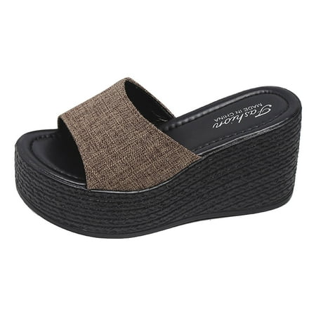 PMUYBHF Sandals for Women Fashion Spring Summer Women Sandals Thick Sole Wedge Heel High Heel Solid Color Slip on Fish Mouth Open Toe Comfortable Casual Style
PMUYBHF Sandals for Women Fashion Spring Summer Women Sandals Thick Sole Wedge Heel High Heel Solid Color Slip on Fish Mouth Open Toe Comfortable Casual Style