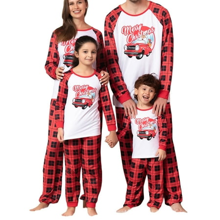 Family Matching Pajamas Set Christmas Car Print Santa Clause Raglan Long Sleeve Tops and Plaid Pants Sleepwear
Family Matching Pajamas Set Christmas Car Print Santa Clause Raglan Long Sleeve Tops and Plaid Pants Sleepwear