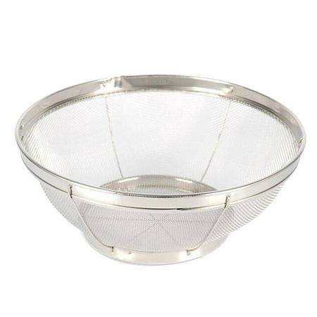 

Stainless Steel Stainer Fruit Vegetable Rice Food Draining Washing Colander - 18.5x8cm