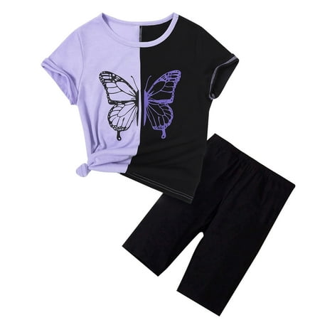 Toddler Outfits Christmas Girls Butterfly Print Matching Short Sleeved Top Solid Color Casual Shorts Clothing Sets Size 8-9 Years
Toddler Outfits Christmas Girls Butterfly Print Matching Short Sleeved Top Solid Color Casual Shorts Clothing Sets Size 8-9 Years