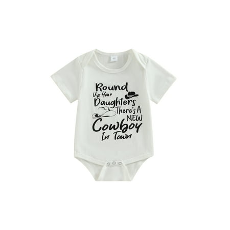 jaweiwi Infant Baby Boys Girls Romper 0 3M 6M 12M Letter Cowboy Hat Print Short Sleeve Crew Neck Jumpsuits Summer Casual Bodysuits
jaweiwi Infant Baby Boys Girls Romper 0 3M 6M 12M Letter Cowboy Hat Print Short Sleeve Crew Neck Jumpsuits Summer Casual Bodysuits