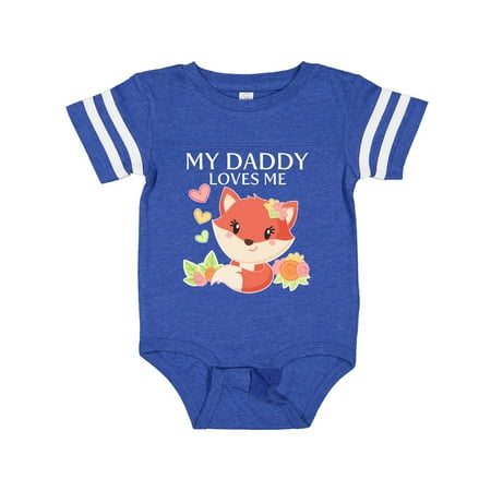 Inktastic My Daddy Loves Me- Little Fox Gift Baby Boy or Baby Girl Bodysuit