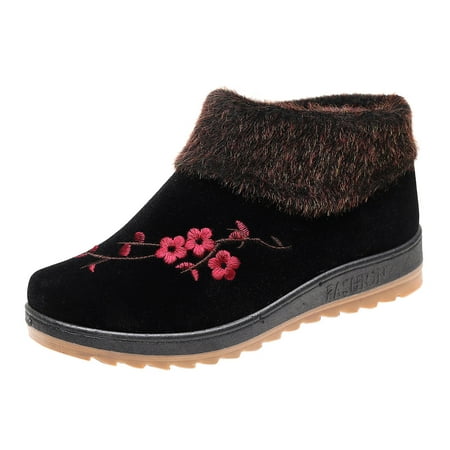 GNEIKDEING Winter Women Snow Boots Flat Soles Thick Soles Non Slip Round Toe Suede Embroidery Flowers Soft Plush Warm Casual Style Gift on Clearance 
GNEIKDEING Winter Women Snow Boots Flat Soles Thick Soles Non Slip Round Toe Suede Embroidery Flowers Soft Plush Warm Casual Style Gift on Clearance