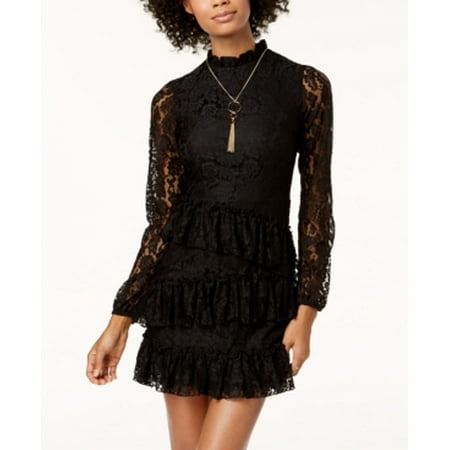 The Edit By Seventeen Juniors' Ruffled Lace Dress Black 9