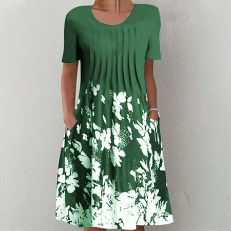 YANHOO Women s Summer Casual Round Neck Short Sleeve Folding Floral Printed Dresses for Women 2023
YANHOO Women s Summer Casual Round Neck Short Sleeve Folding Floral Printed Dresses for Women 2023