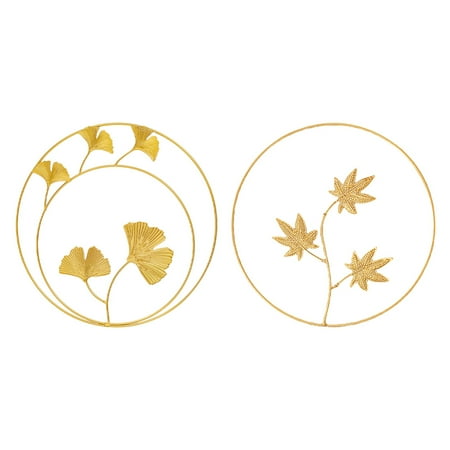 2pcs Delicate Metal Home Leaves Shape Decorations Wall Hanging Pendants