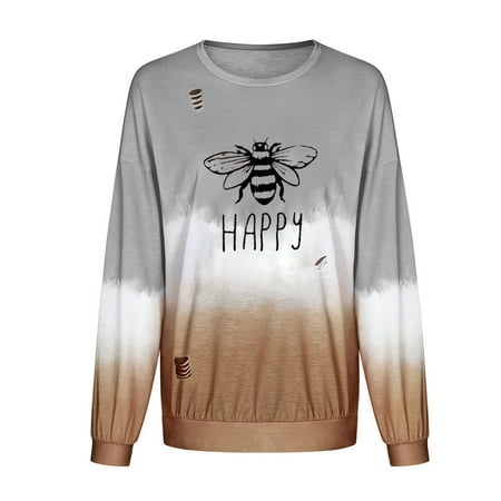 Women s Long Sleeve Tops Tshirts Shirts For Women Crop Tops Shirts Made In America Women s Fashion Letter Gradual Round Neck Shirt Blouses Workout Tops Underscrub Tees Pack (XXL Brown) TBKOMH
Women s Long Sleeve Tops Tshirts Shirts For Women Crop Tops Shirts Made In America Women s Fashion Letter Gradual Round Neck Shirt Blouses Workout Tops Underscrub Tees Pack (XXL Brown) TBKOMH