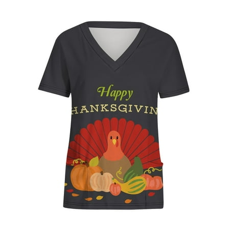 Funicet Thanksgiving Shirts for Women Scrubs Tops Plus Size Working Uniform With Pockets Short Sleeve V-neck Nursing Uniform Printed Blouse
Funicet Thanksgiving Shirts for Women Scrubs Tops Plus Size Working Uniform With Pockets Short Sleeve V-neck Nursing Uniform Printed Blouse
