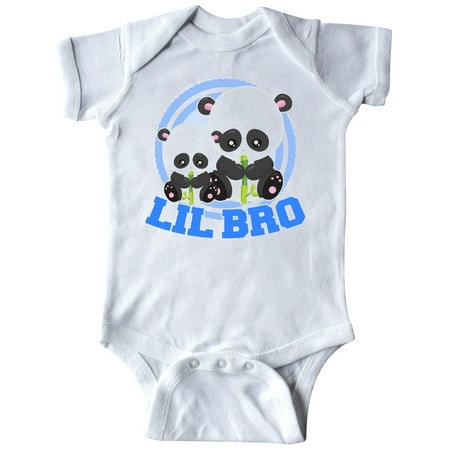 Inktastic lil bro panda Gift Baby Boy or Baby Girl Bodysuit