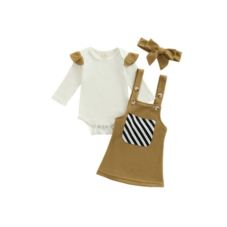 Sunisery Newborn Infant Baby Girls 3Pcs Autumn Clothes Set Long Sleeve Solid Bodysuit Striped Pocket Skirt Yellow 3-6 Months
Sunisery Newborn Infant Baby Girls 3Pcs Autumn Clothes Set Long Sleeve Solid Bodysuit Striped Pocket Skirt Yellow 3-6 Months
