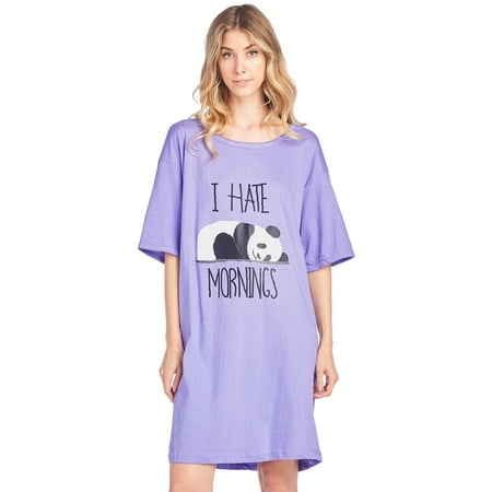 Casual Nights Women s Short Sleeve Printed Dorm Sleep Tee - Purple Panda
Casual Nights Women s Short Sleeve Printed Dorm Sleep Tee - Purple Panda