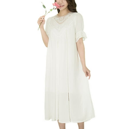 Homgro Women s Cotton Summer Nightgown Soft Comfy Short Sleeve Vintage Victorian Sleep Dress White Medium
Homgro Women s Cotton Summer Nightgown Soft Comfy Short Sleeve Vintage Victorian Sleep Dress White Medium