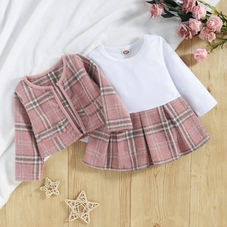 Hunpta Toddler Baby Girls Long Sleeves Patchwork Plaid Princess Dress Fleece Round Collar Coat Outfit Set Clothes 2PCS
Hunpta Toddler Baby Girls Long Sleeves Patchwork Plaid Princess Dress Fleece Round Collar Coat Outfit Set Clothes 2PCS
