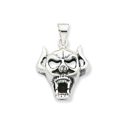 Sterling Silver Antiqued Skull Pendant