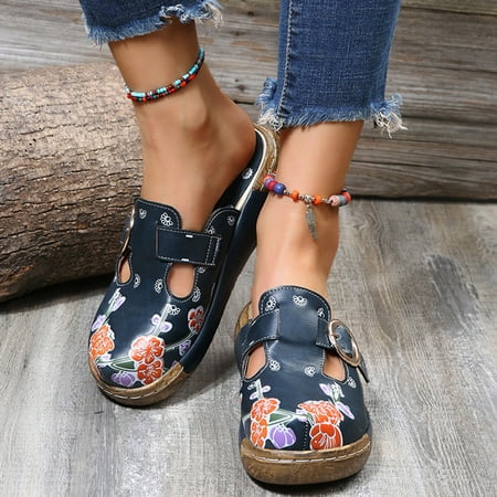 Holiday Savings 2022! Rourlinge Women Folk-Custom Color Block Hollow-out Manual Flower Printing Splice Color Flat Heel Sandals Shoes Blue 39
Holiday Savings 2022! Rourlinge Women Folk-Custom Color Block Hollow-out Manual Flower Printing Splice Color Flat Heel Sandals Shoes Blue 39