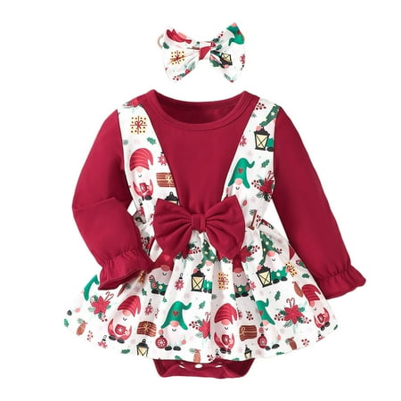 Yzengfg Infant Girls Christmas Long Sleeve Cartoon Printed Romper Newborn Bodysuits Dress Bowknot Headbands Set Girls Bodysuits 0-3 Months
Yzengfg Infant Girls Christmas Long Sleeve Cartoon Printed Romper Newborn Bodysuits Dress Bowknot Headbands Set Girls Bodysuits 0-3 Months