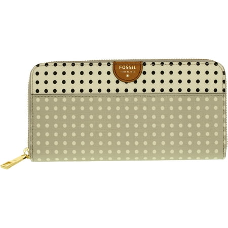 UPC 723764498127 product image for Fossil Women's Sydney Zip Clutch Leather Wrislet Baguette - Grey/White | upcitemdb.com